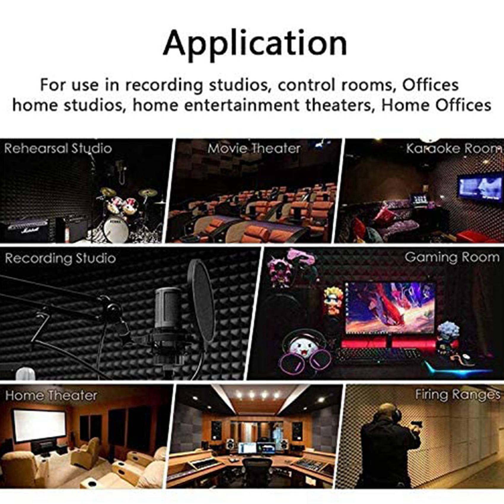 Acoustic Foam Panel - 48 Pcs Acoustic Foam Board,Studio Wedge