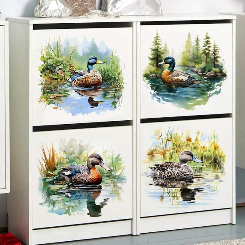 Home Cinema Wallpaper - Cute Colorful Swimming Duck Wall Sticker