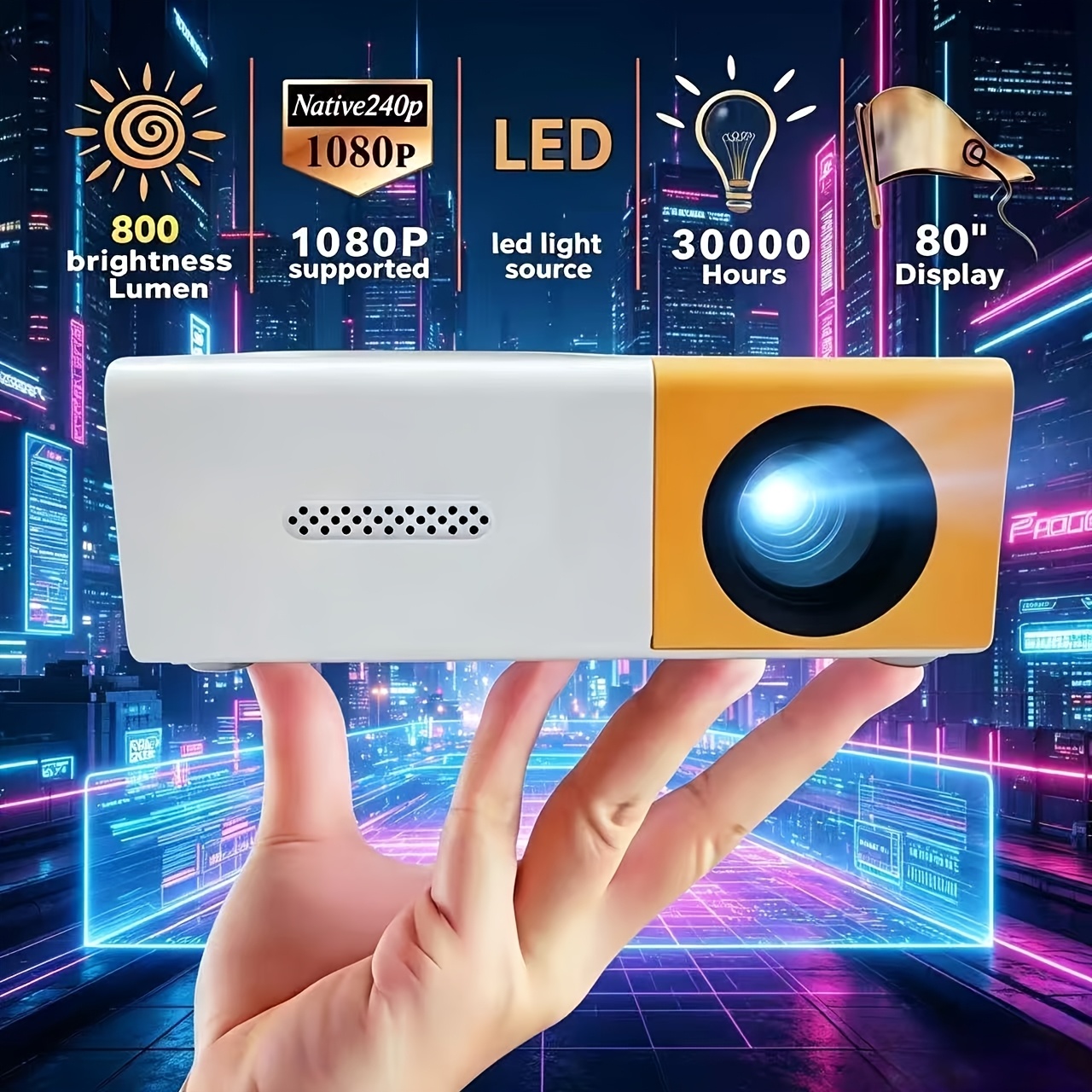 Portable mini projector, suppo - Home Cinema Compact recension och pris