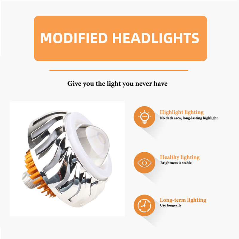 1pc Motorcycle Headlight Dual  - Projector Lamp Replacement recension och pris