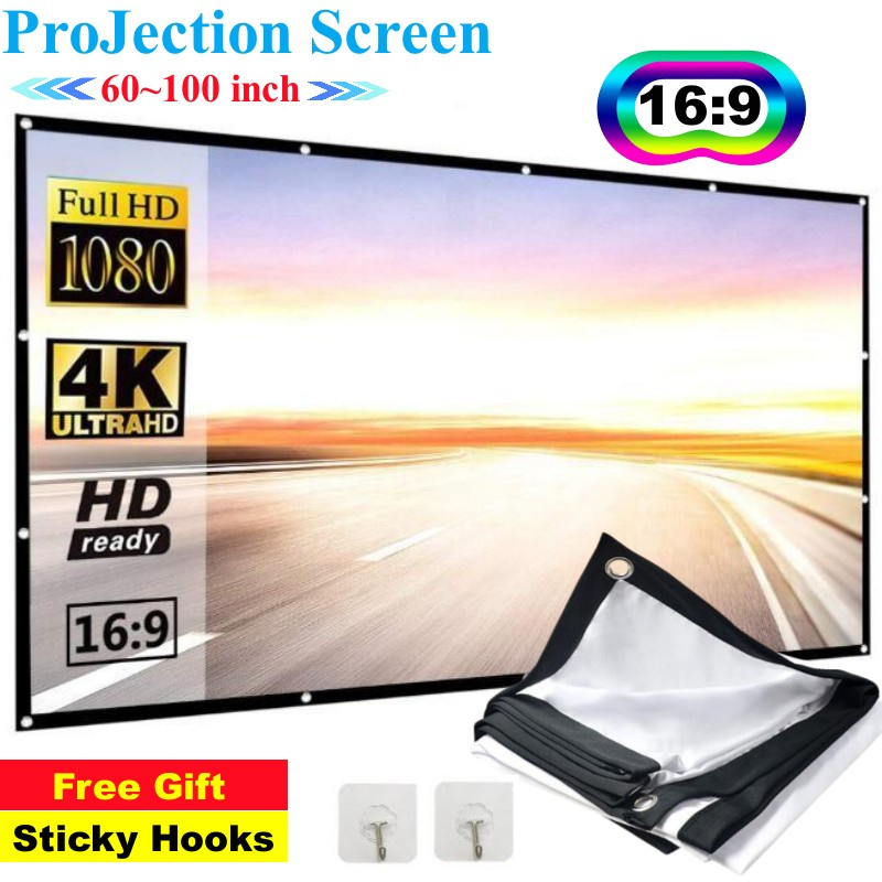 Projector Screen 16:9 Portable - Home Cinema Blanc recension och pris