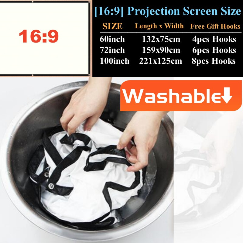 Projector Screen 16:9 Portable - Home Cinema Blanc recension och pris