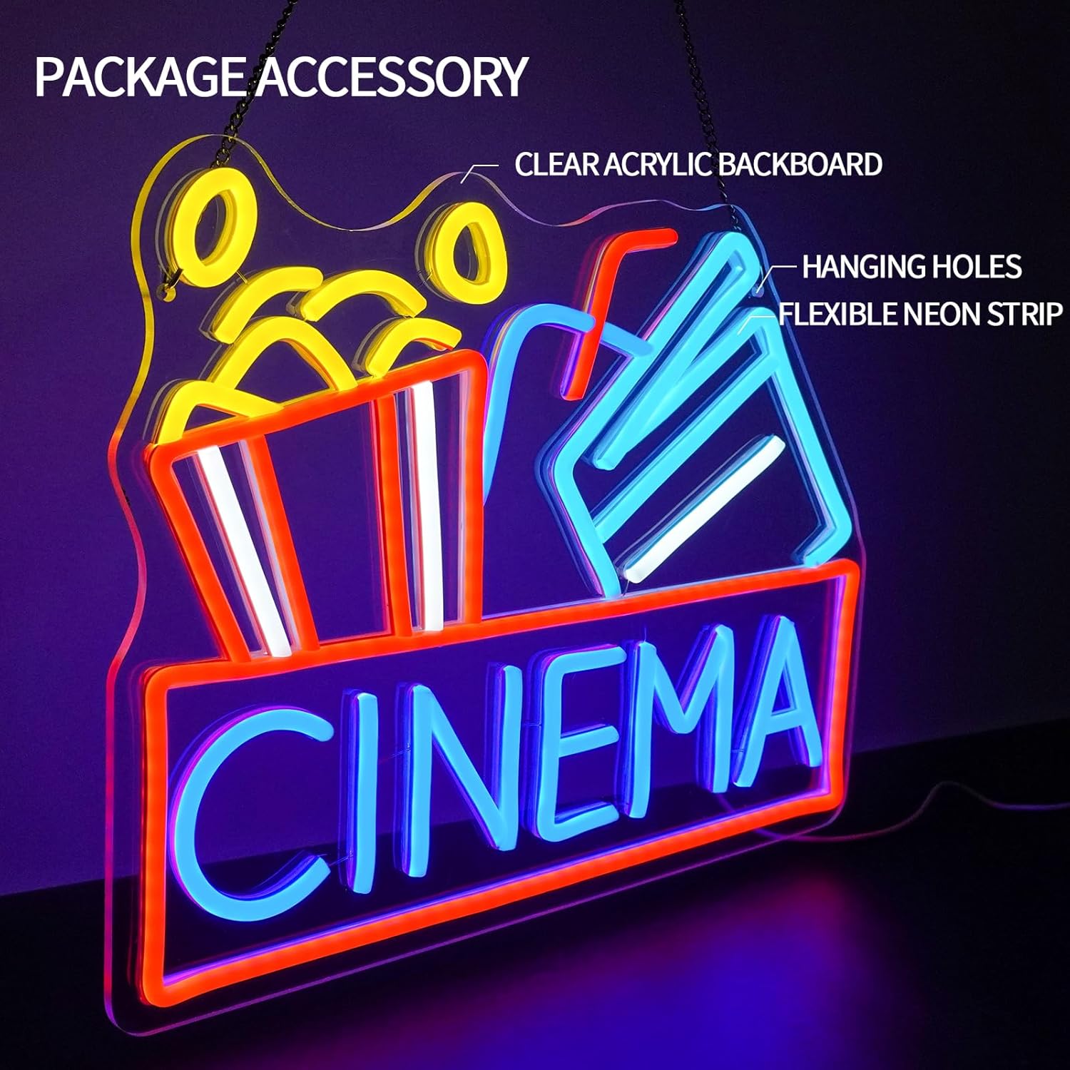 Cinema Neon Sign USB Powered L - Home Cinema Setup recension och pris