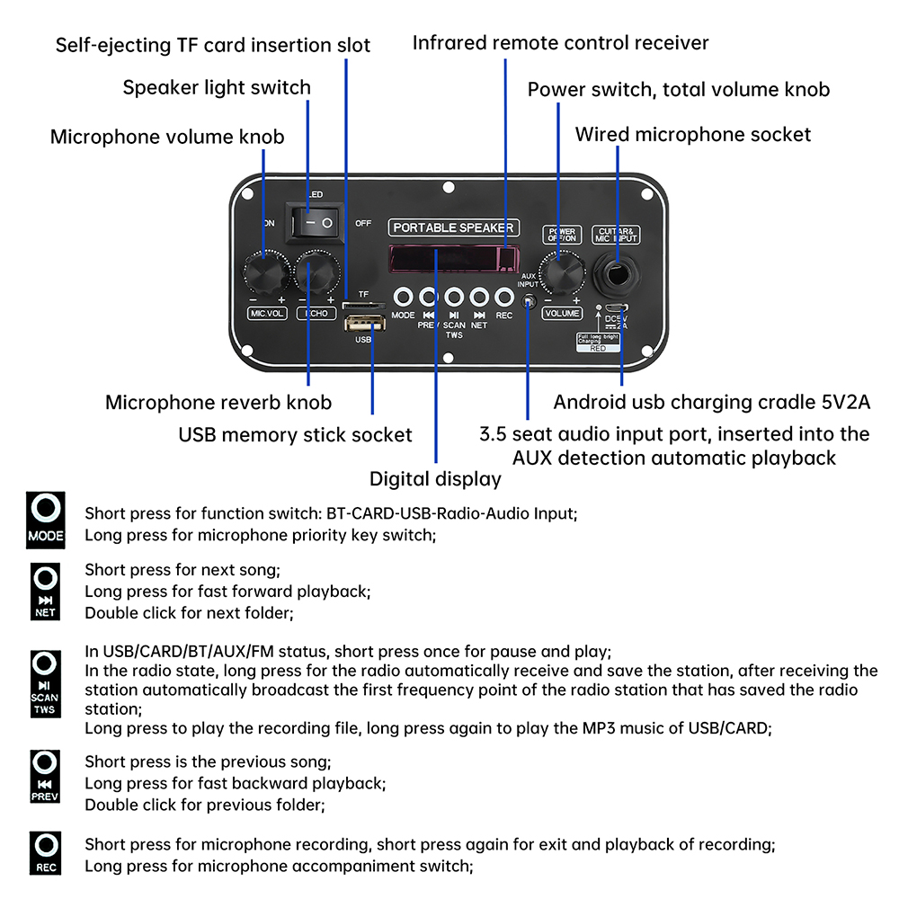 DC3.7-5V MP3 Bluetooth 5.1 dec - Home Cinema Bluetooth 5.1 recension och pris